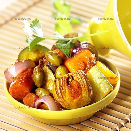 Légumes variés cuits en tajine