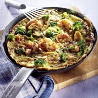 photo recette Tortilla au brocoli et crevettes