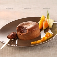 photo recette Moelleux chocolat et compotée de mangue