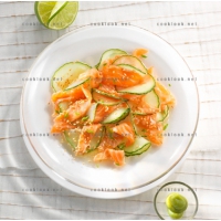 photo recette Carpaccio de saumon et concombre