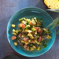 photo recette Salade de saumon et ananas pimenté