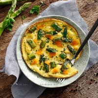 photo recette Omelette crémeuse aux asperges vertes