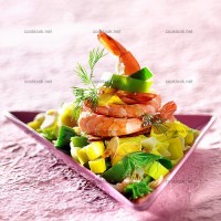photo recette Salade de poireaux aux crevettes et au gingembre