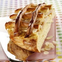 photo recette Gâteau brioché aux poires et aux amandes
