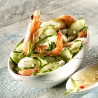 photo recette Salade concombre aux crevettes