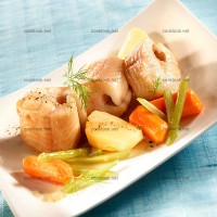 photo recette Saumonette et légumes au cidre