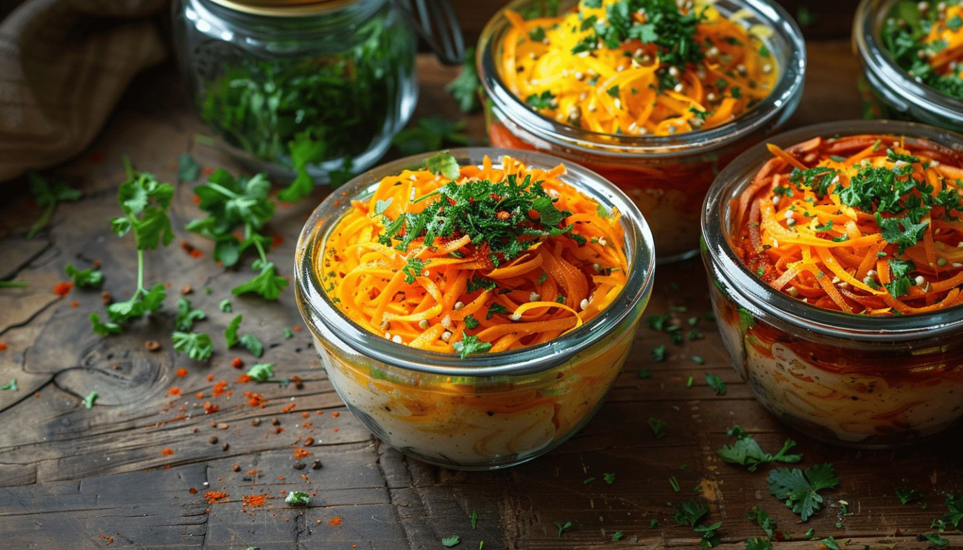 Recette simple et délicieuse de verrines aux carottes râpées